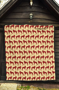 Greyhound Pattern Print Design 04 Premium Quilt