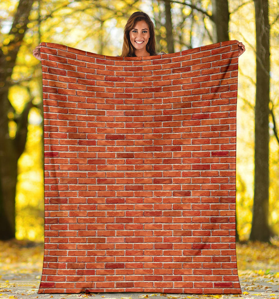 Brick Printed Pattern Print Design 03 Premium Blanket