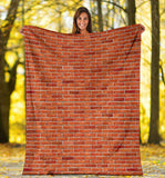 Brick Printed Pattern Print Design 03 Premium Blanket