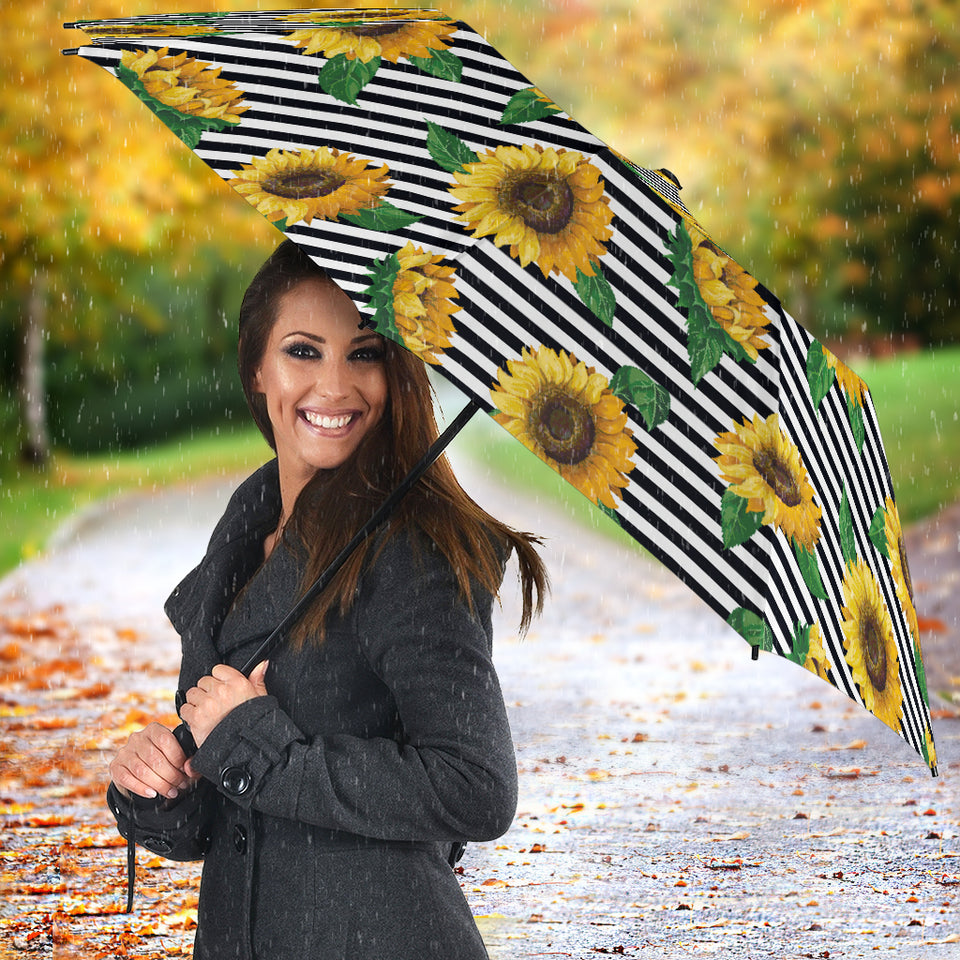 Sunflowers Ribbon Background Umbrella