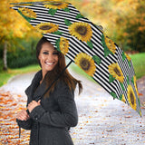 Sunflowers Ribbon Background Umbrella