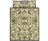 Light Green camo camouflage pattern Quilt Bed Set
