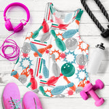 Watercolor bowling pattern Women Racerback Tank Top