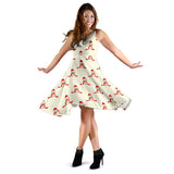 Golden Retriever Pattern Print Design 01 Sleeveless Midi Dress