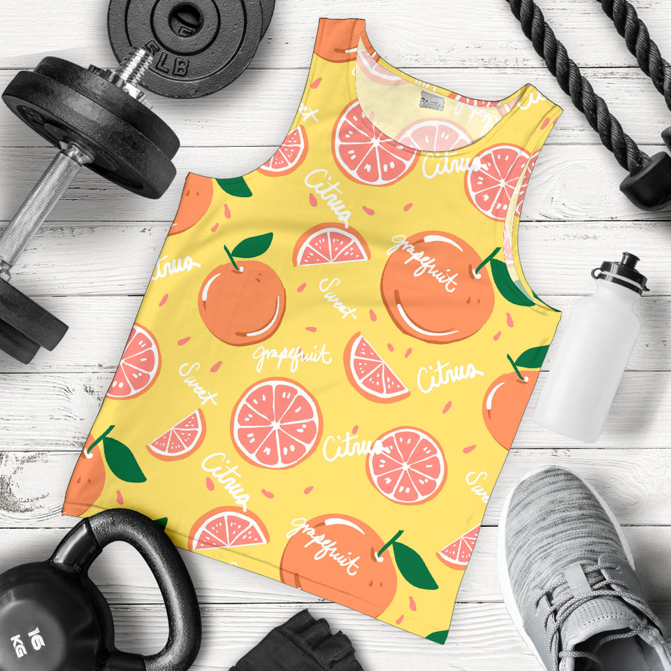 Grapefruit yellow background Men Tank Top