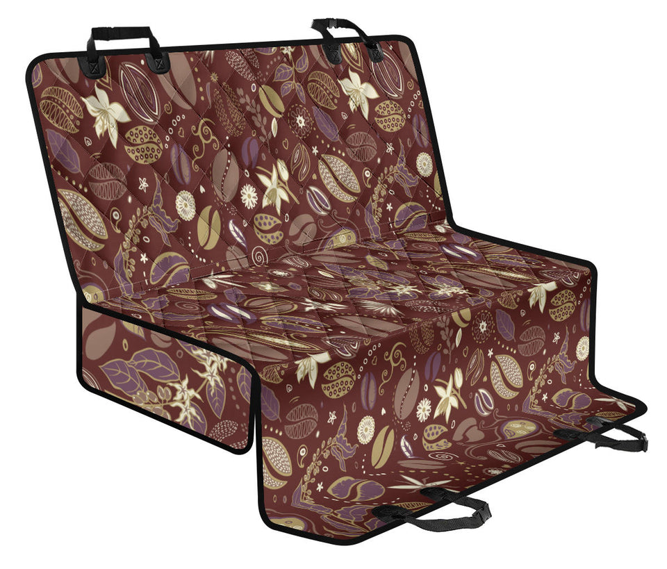 Coffee Bean Flower Pattern Dog Car Seat Covers