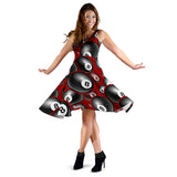 Billiard Ball Pattern Print Design 05 Sleeveless Midi Dress