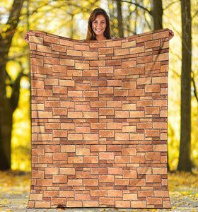 Brick Printed Pattern Print Design 04 Premium Blanket