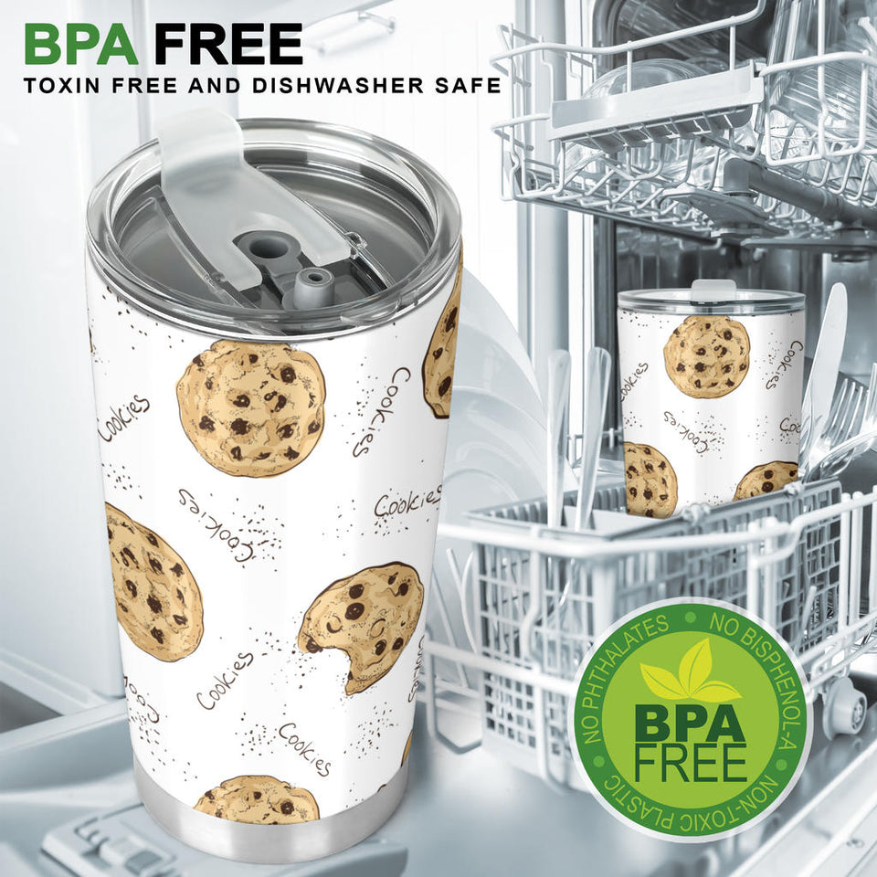 Sketch Style Cookie Pattern Tumbler