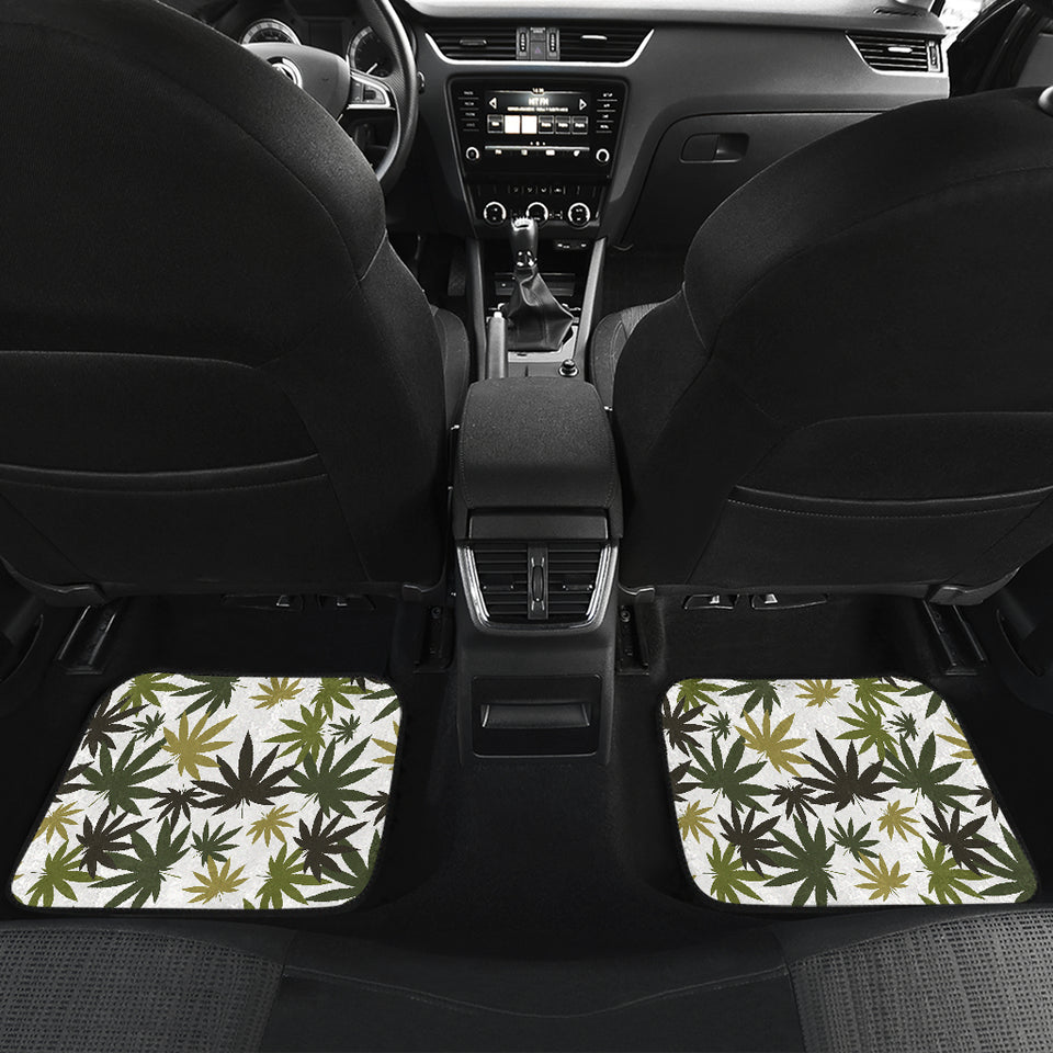 Canabis Marijuana Weed Pattern Print Design 05 Front and Back Car Mats