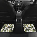 Canabis Marijuana Weed Pattern Print Design 05 Front and Back Car Mats