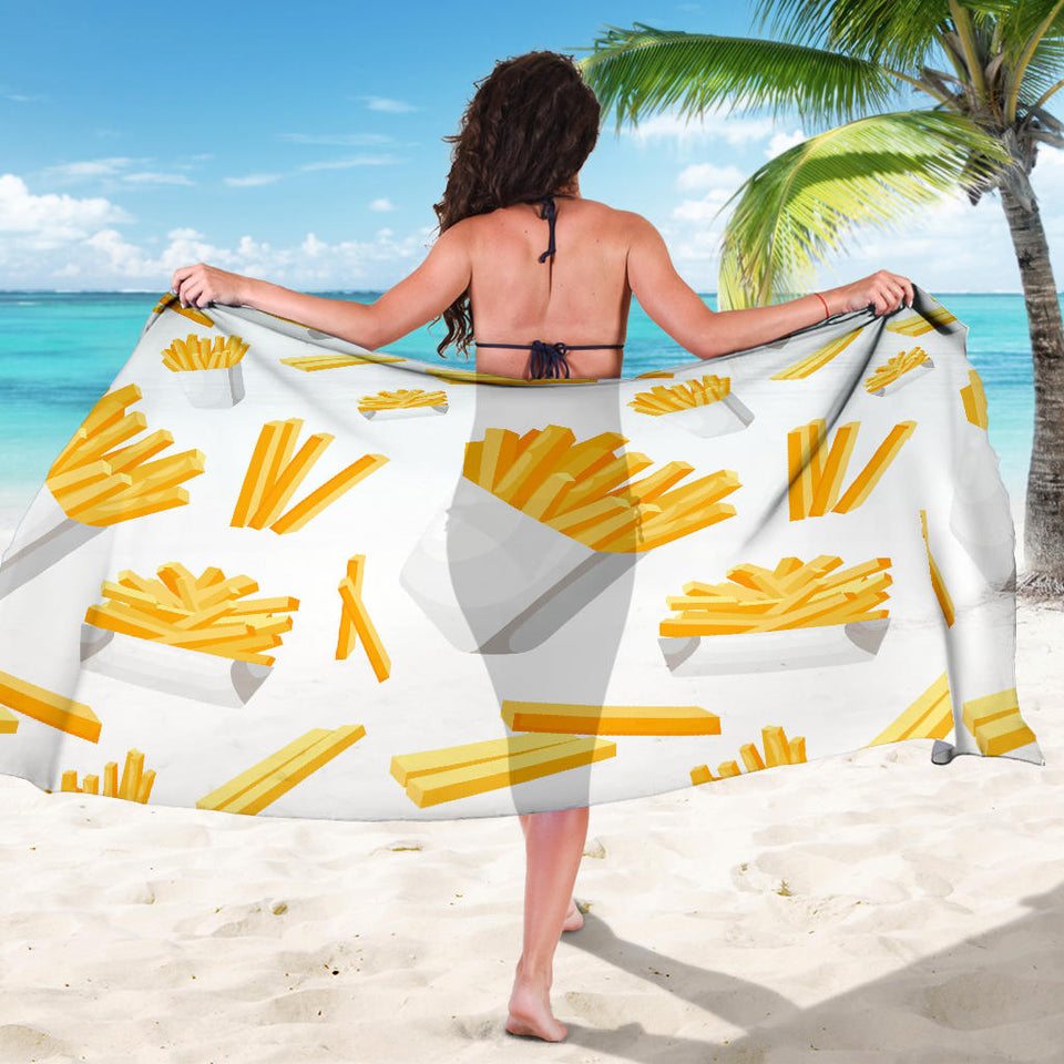 French Fries White Paper Box Pattern Sarong