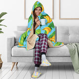 Banana Leaves Banana Design Pattern Hooded Blanket
