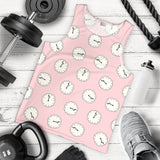 Clock pattern pink blackground Men Tank Top
