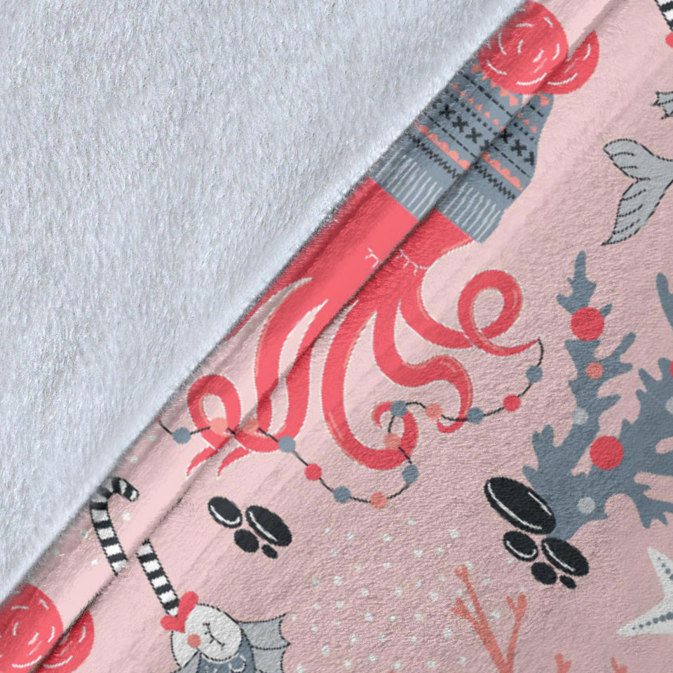 Octopus Winter Hat Garland Fish Candy Seaweed Coral Starfish Premium Blanket