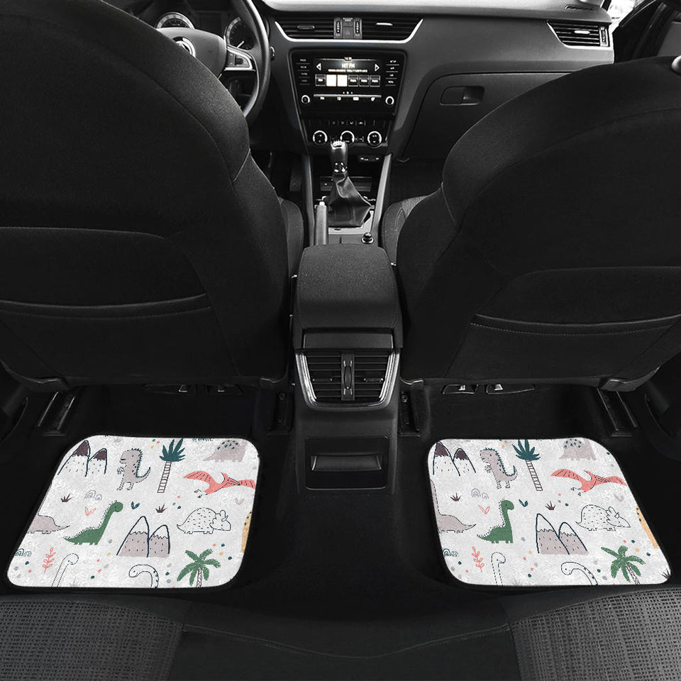 Cute Cartoon Dinosaurs Tree Pattern Front And Back Car Mats