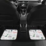 Cute Cartoon Dinosaurs Tree Pattern Front And Back Car Mats