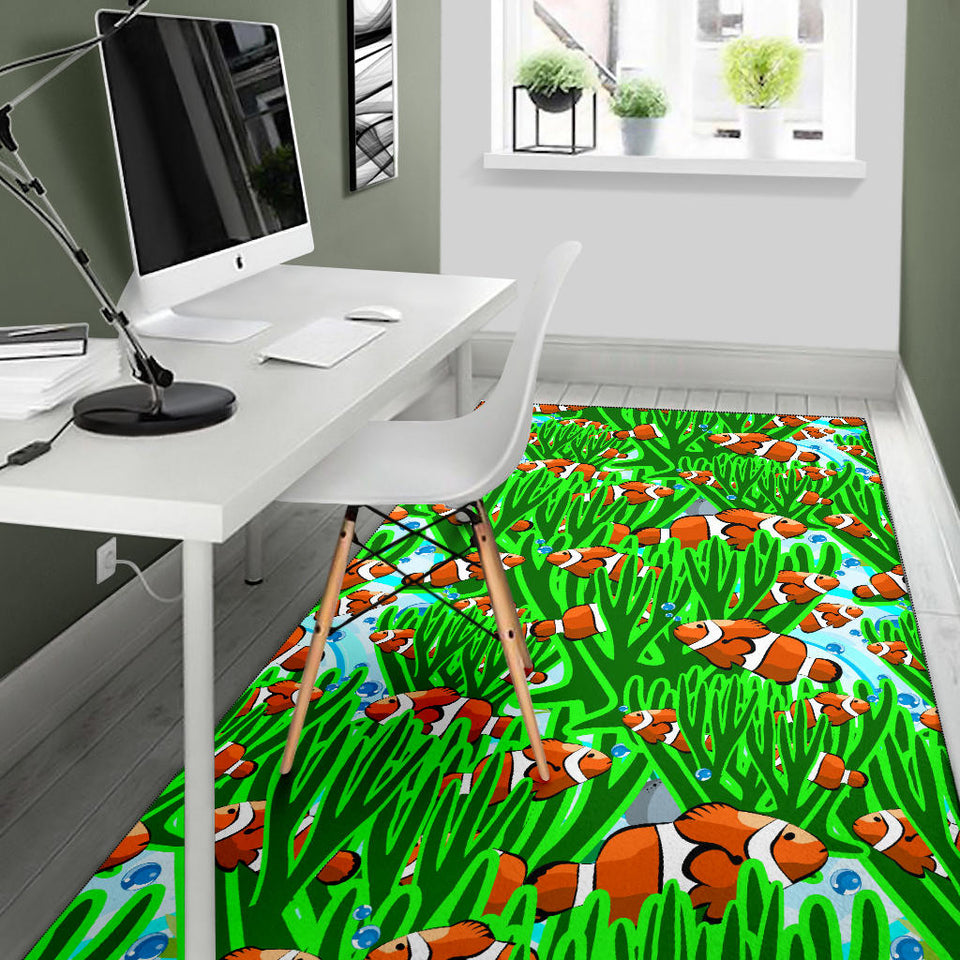 Clown Fish Pattern Print Design 01 Area Rug