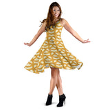 Pretzels Pattern Print Design 01 Sleeveless Midi Dress