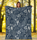 Coral Reef Pattern Print Design 05 Premium Blanket