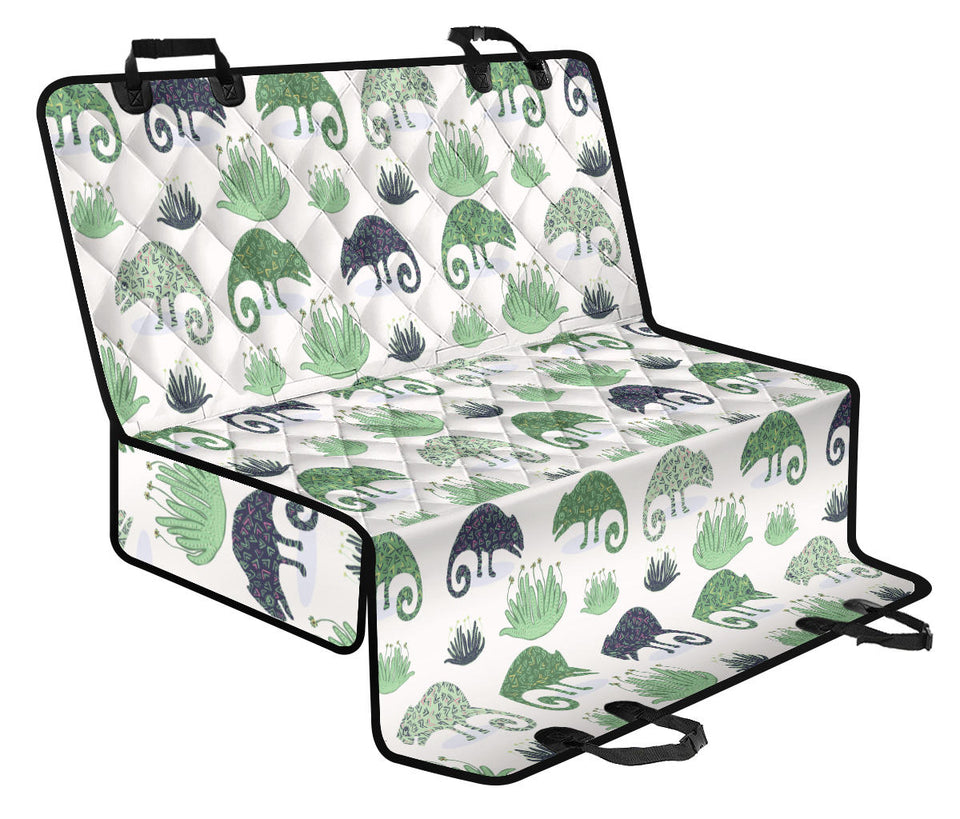 Chameleon Lizard Succulent Plant Pattern Dog Car Seat Covers