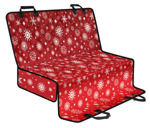 Snowflake Pattern Red Background Dog Car Seat Covers