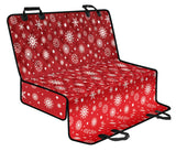 Snowflake Pattern Red Background Dog Car Seat Covers