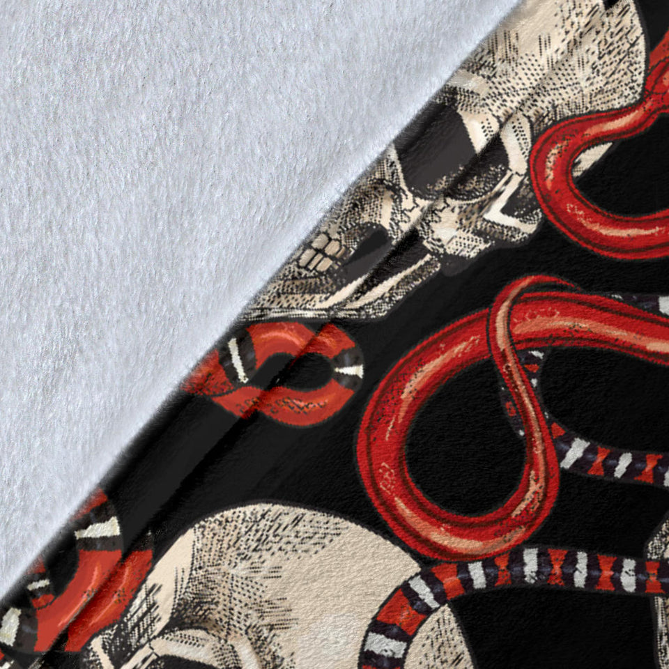 Red Snake Skull Pattern Premium Blanket