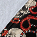 Red Snake Skull Pattern Premium Blanket
