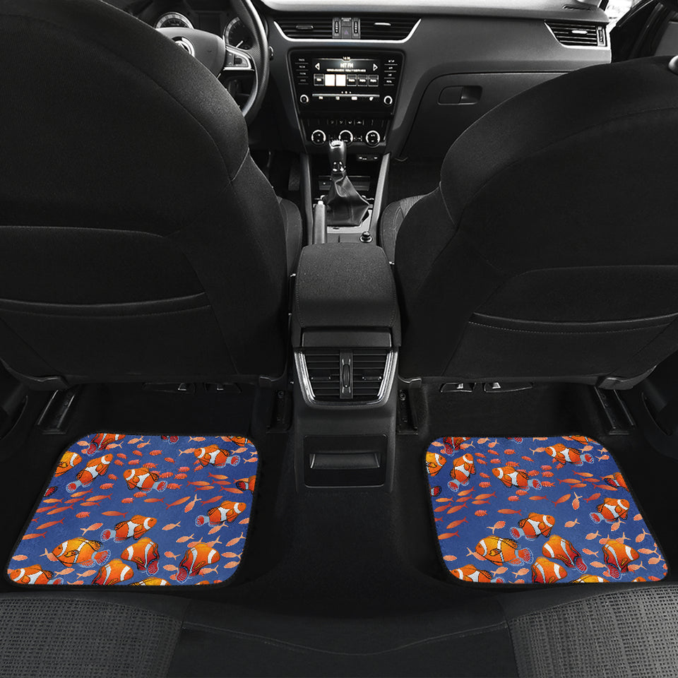 Clown Fish Pattern Print Design 04 Front and Back Car Mats