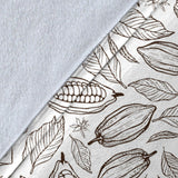 Cocoa Beans Leaves Pattern Premium Blanket