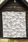 Cute French Bulldog Head Pattern Premium Quilt