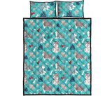 Christmas cute siberian husky puppie pattern Quilt Bed Set