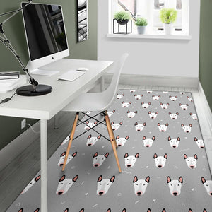 Bull Terrier Pattern Print Design 05 Area Rug
