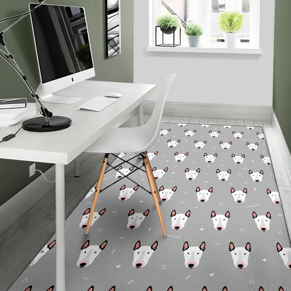 Bull Terrier Pattern Print Design 05 Area Rug
