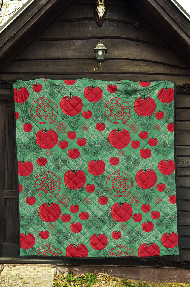 Tomato Design Pattern Premium Quilt