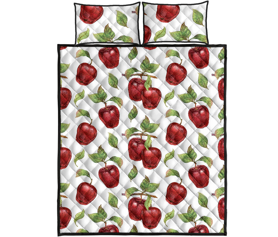 Red apples pattern Quilt Bed Set