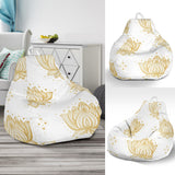 Gold Ornamental Lotue Waterlily Symbol Pattern Bean Bag Cover
