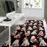 Christmas Pugs Santa_S Red Cap Pattern Area Rug