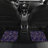 Eggplant Pattern Print Design 04 Front and Back Car Mats