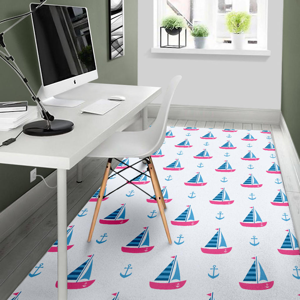 Sailboat Anchor Pattern Area Rug