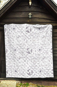 Math Pattern Print Design 03 Premium Quilt
