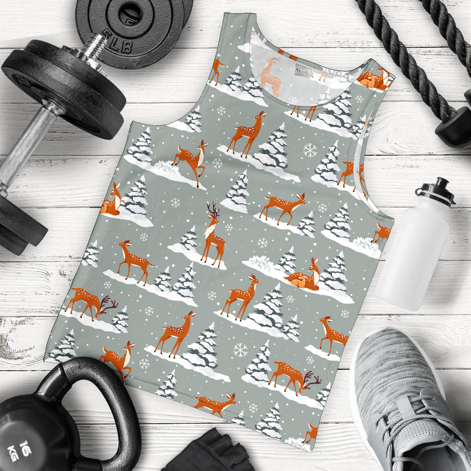 Beautiful deers Winter Christmas Men Tank Top
