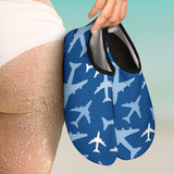 Airplane Pattern In The Sky Aqua Shoes