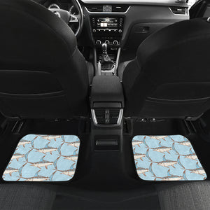 Swordfish Pattern Print Design 01 Front and Back Car Mats