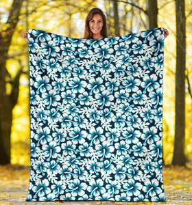 Hibiscus Pattern Print Design 04 Premium Blanket