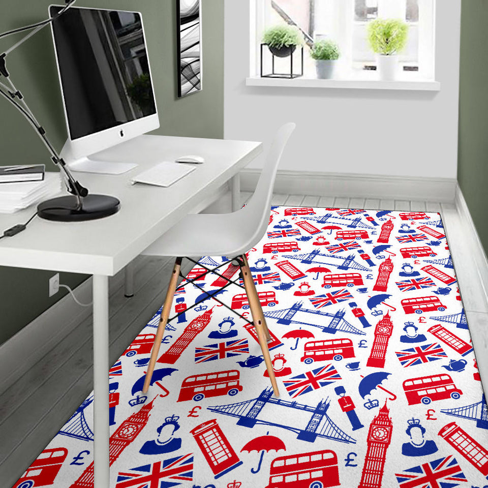 British Pattern Print Design 01 Area Rug