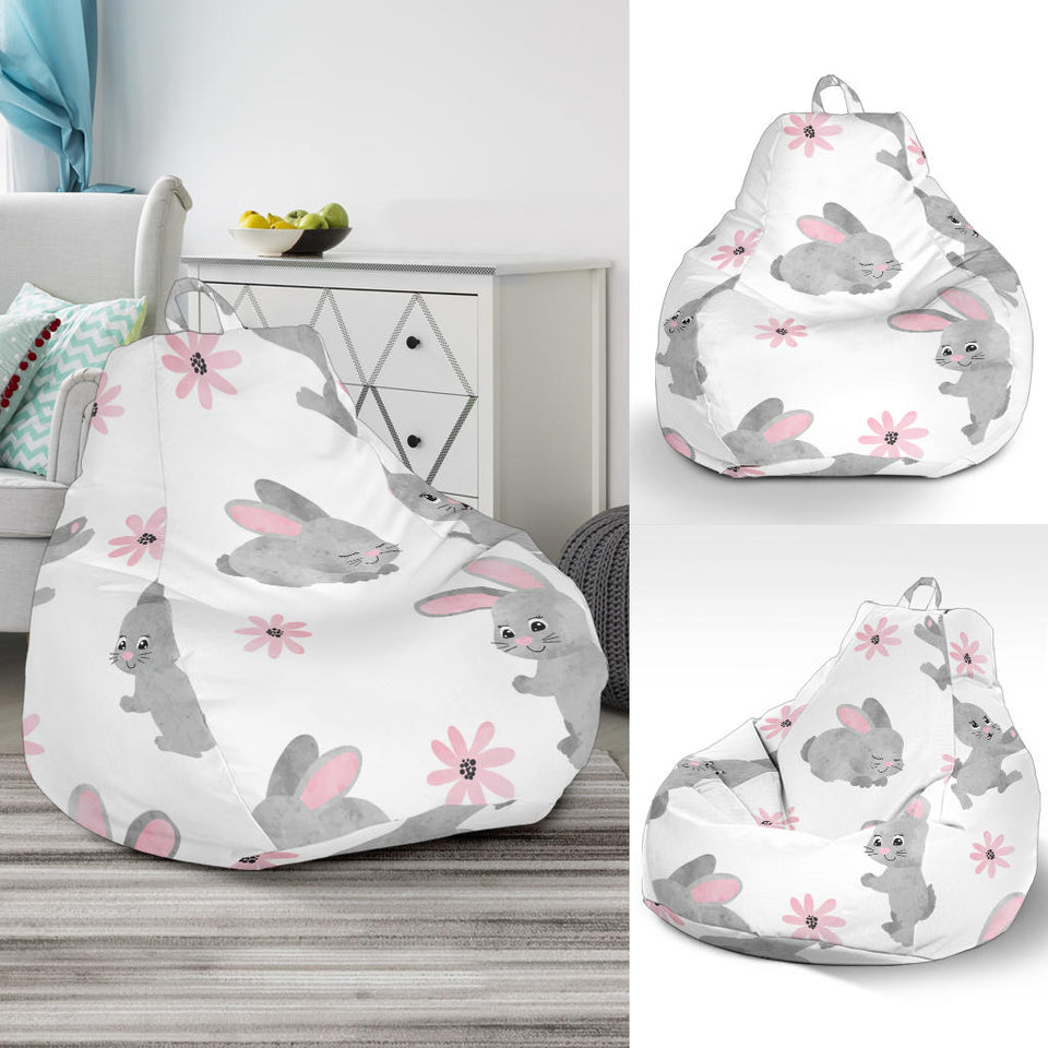 Watercolor Cute Rabbit Pattern Bean Bag Cover
