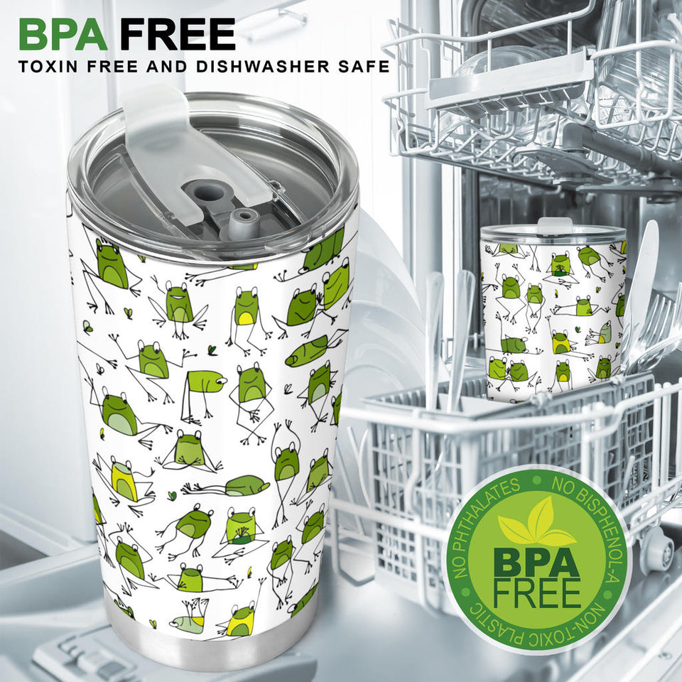 Sketch Funny Frog Pattern Tumbler