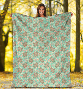 Hippopotamus Pattern Print Design 02 Premium Blanket